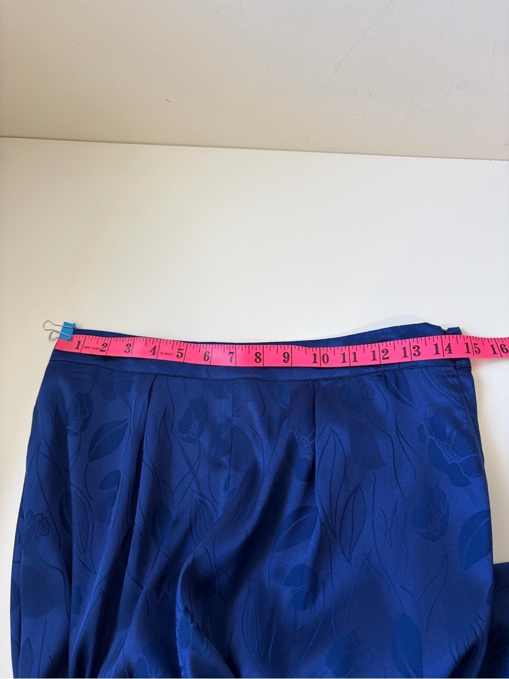 RONNY KOBO COLLECTION Kristine Satin Jacquard Balloon Pants in Royal Blue M - Picture 9 of 11